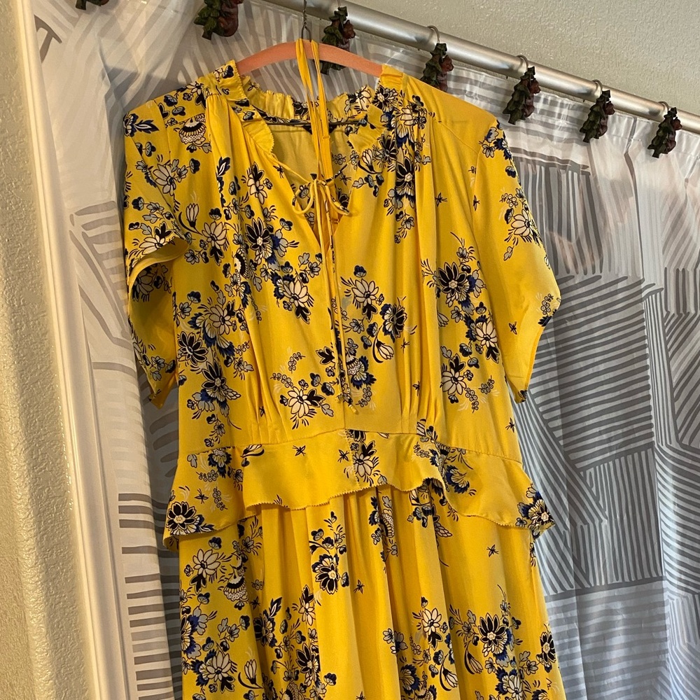 Ann Taylor floral dress with matching lining slip. Size 14